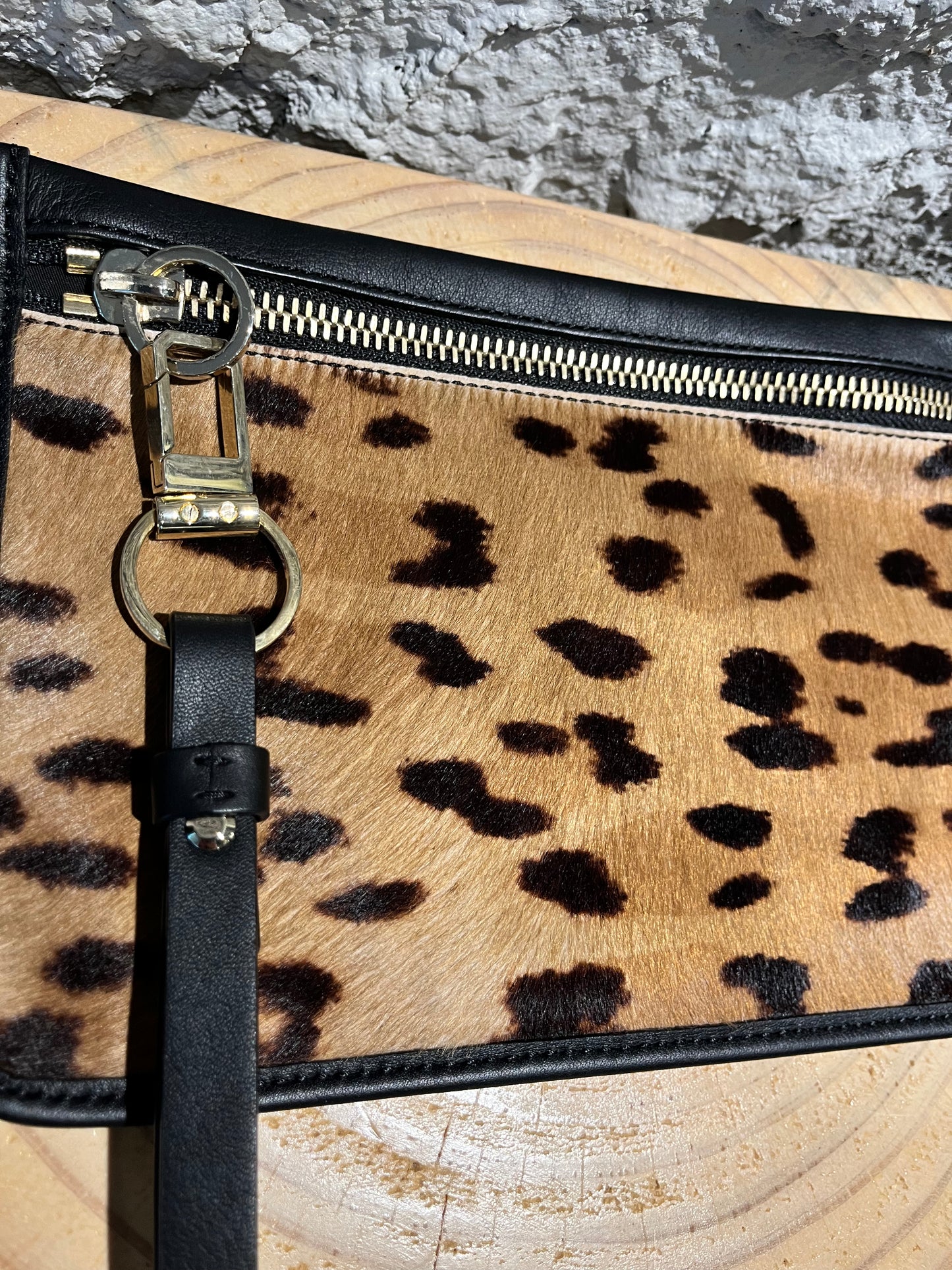 Alexander Wang - Leopard print hair -on leather clutch bag